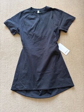 lululemon athletica Cotton Jersey Open-Back Mini Dress, Black, XL